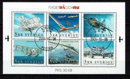 Sweden 2001 - History Of Aviation, Histoire De L'aviation - Used - Blocs-feuillets