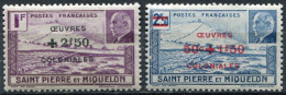 SAINT PIERRE ET MIQUELON 1944 - MARISCAL PETAIN - SOBRECARGADO - YVERT 312/313* - Unused Stamps