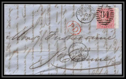 35327 N°16 Victoria 4p Rose London St Etienne France 1861 Cachet 84 Lettre Cover Grande Bretagne England - Cartas & Documentos