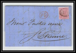35317 N°16 Victoria 4p Rose London St Etienne France 1861 Cachet 47 Lettre Cover Grande Bretagne England - Cartas & Documentos