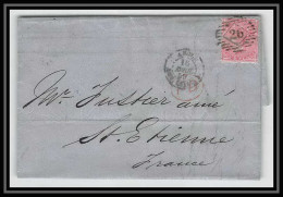 35308 N°16 Victoria 4p Rose London St Etienne France 1859 Cachet 26 Lettre Cover Grande Bretagne England - Storia Postale