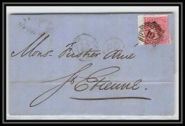 35300 N°16 Victoria 4p Rose London St Etienne France 1860 Cachet 19 Lettre Cover Grande Bretagne England - Briefe U. Dokumente