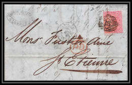 35290 N°16 Victoria 4p Rose London St Etienne France 1860 Cachet 18 Lettre Cover Grande Bretagne England - Cartas & Documentos