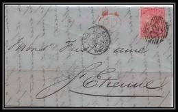 35278 N°16 Victoria 4p Rose London St Etienne France 1861 Cachet 12 Lettre Cover Grande Bretagne England - Cartas & Documentos