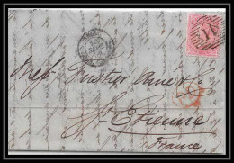 35274 N°16 Victoria 4p Rose London St Etienne France 1860 Cachet 11 Lettre Cover Grande Bretagne England - Cartas & Documentos