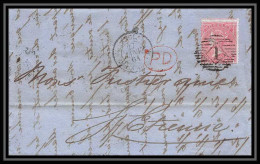35259 N°16 Victoria 4p Rose London St Etienne France 1861 Cachet 1 Lettre Cover Grande Bretagne England - Storia Postale