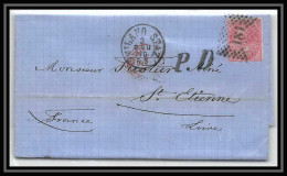 35238 N°19 40c Rose Milano Staz St Etienne France Lettre Cover Italie Italia Italy Lettre Cover Vittorio Emanuele 2 - Marcofilía