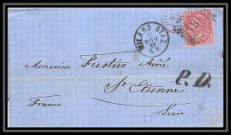 35236 N°19 40c Rose Milano Staz St Etienne France Lettre Cover Italie Italia Italy Lettre Cover Vittorio Emanuele 2 - Marcofilía