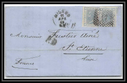 35065 N°23 20C Bleu Milano St Etienne France Lettre Cover Italie Italia Italy Lettre Cover Vittorio Emanuele 2 - Marcofilie