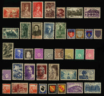 FRANCE - 1940-1946 - LOT DE 40 TIMBRES OBLITERES DIFFERENTS - Usados