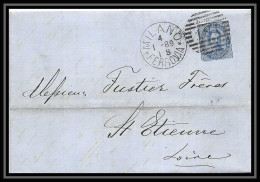 35000 N°36 25C Bleu Milano St Etienne Francelettre Cover Italie Italia Italy Lettre Cover Umberto I - Marcophilie