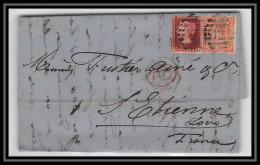 35906 N°26 + 32 Victoria London St Etienne France 1866 Lettre Cover Grande Bretagne England - Covers & Documents