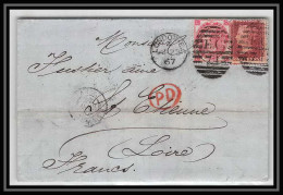 35904 N°26 + 33 Victoria London St Etienne France 1867 Lettre Cover Grande Bretagne England - Brieven En Documenten