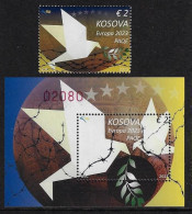 KOSOVO /KOSOVA REPUBLIC /EUROPA-CEPT 2023 -"PEACE –The Highest Value Of Humanity"- SERIE De 1 V.- N + HOJITA BLOQUE - 2023