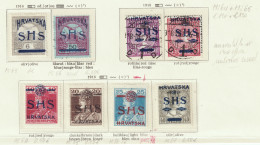 YUGOSLAVIA / CROATIA 1918 Émissions Hongroises Avec Surcharge Mi.55/6, 64/5 & 84/7 - VOIR DESCRIPTION (As Is) - Croatie