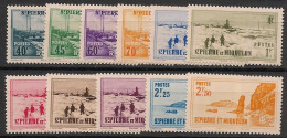 SAINT PIERRE ET MIQUELON 1939-1940 - ESCENAS Y VISTAS DE SANT PIERRE - YVERT 196/206* - Unused Stamps