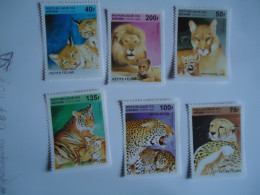 BENIN    MNH  6   SET    ANIMALS TIGER- LIONS 1995 - Big Cats (cats Of Prey)