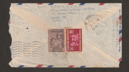 Malaya 1966 Malaya Stamp Combined Used From Malaya To India Cover (L3) - Maleisië (1964-...)