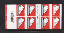 BELGIUM- 2008 - EUROPA / THE LETTER SELF ADHESIVE PANE OF 8 FROM BOOKLET MNH, SG £20 - Unused Stamps