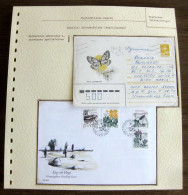 54514 Suède Sweden Fdc Russie Russia Stationery Entier Papillons Schmetterlinge Butterfly Butterflies Neufs ** MNH - Papillons