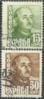 SPAIN, 1948/49, GENERAL FRANCO STAMPS SET OF 2, # 752, &765, USED. - Gebruikt