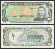  Dominikanische Republik - Dominican Republic 10 Peso 1988 Pick 119c VF+ (3+) - Sonstige – Amerika