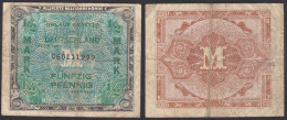 ALLIIERTE MILITÄRBEHÖRDE 1/2 Mark 1944 Ro 200a F (4)  Endnummern 999   (31679 - Altri & Non Classificati