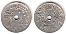 Spanien 25 Centimos Münze 1937      (31731 - Andere & Zonder Classificatie