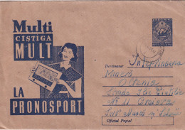 A24639 - PRONOSPORT WHO WINS  MANY WINS PROPAGANDA COVER STATIONERY, ENTIER POSTAL ROMANIA 1961 - Ganzsachen