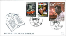3167/68 + 3169 - FDC - Georges Simenon - Schrijver #1 P1435 - 2001-2010