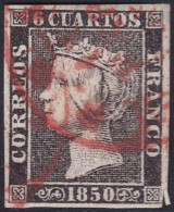 Spain 1850 Sc 1b España Ed 1 Used Date (baeza) Cancel Type I Position 18 - Gebraucht