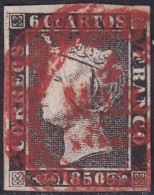 Spain 1850 Sc 1b España Ed 1 Used Date (baeza) Cancel Type I Position 2 - Oblitérés