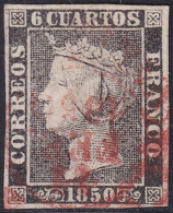 Spain 1850 Sc 1b España Ed 1 Used Date (baeza) Cancel Type I Position 2 - Used Stamps
