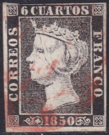 Spain 1850 Sc 1b España Ed 1 Used Date (baeza) Cancel Type I Position 22 - Used Stamps