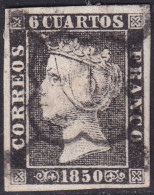 Spain 1850 Sc 1a España Ed 1Ap Used Spider (araña) Cancel Type II Position 21 - Used Stamps