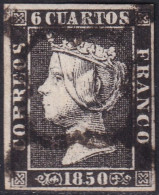 Spain 1850 Sc 1a España Ed 1Ap Used Spider (araña) Cancel Type II Position 17 - Used Stamps