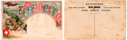 Switzerland, Postcard, Stamps On The Postcard - Francobolli (rappresentazioni)