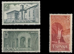 España 1974 Edifil 2229/31 Sellos ** Monasterio De San Salvador De Leyre Navarra Vista General, Columnas Y Cripta - Neufs