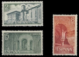 España 1974 Edifil 2229/31 Sellos ** Monasterio De San Salvador De Leyre Navarra Vista General, Columnas Y Cripta - Ungebraucht