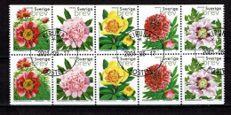 Sweden 2001 - Peony Roses, Pfingstrosen, Pioenen - Used - Used Stamps