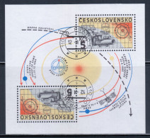 Czechoslovakia 1985 Mi# Block 64 Used - Halley's Comet, INTERCOSMOS Project Vega / Space - Europa