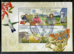 Uruguay 2014 Agriculture Biodiversity Animals Butterfly Bird Used M/s # 7641B - Agricoltura