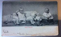 OLD POSTCARD Children KINDER BAMBIN,ART.SIGNED:BABIES  DOLCE INFANZIA  AK VOR 1904 - Tarjetas Humorísticas
