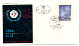 Österreich 1965 MiNr.: 1181 Fernmeldeunion UIT Ersttag; Austria FDC Scott:745 YT: 1018 Sg: 1445 - FDC