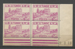 TUNISIE N° 215 Coin Daté 9.8.39 NEUF**  SANS CHARNIERE / Hingeless / MNH - Unused Stamps