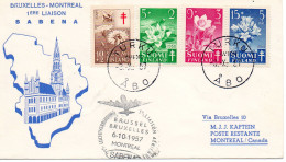 FINLANDE.1957." ANTITUBERCULOSE".AERIEN: "1ER VOL BRUXELLES- MONTREAL". - Briefe U. Dokumente