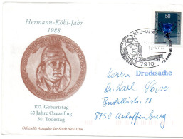 ALLEMAGNE. 1988."VOL ANNIVERSAIRE HERMANN-KOHL. "NEU-ULM2". - Vliegtuigen