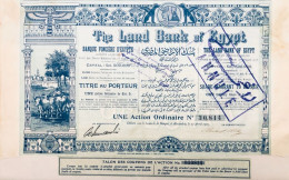 Une Action Ordinaire - Banque Fonciere D'Egypte - Alexandrie 1905 - Bank & Versicherung