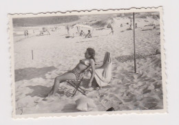 Woman, Lady With Swimwear, Summer Beach Scene, Vintage Orig Photo Pin-up 8.7x5.9cm. (67786) - Pin-ups