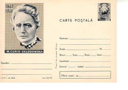 ROMANIA 520x1968: MARIE CURIE - NOBEL PRIZE, Unused Prepaid Postal Stationery Card - Registered Shipping! - Interi Postali